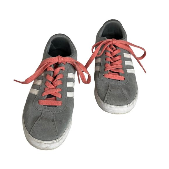 Adidas Sneakers Shoes Womens Size 6.5 Gray Pink Lace Up Neo Label - Picture 3 of 14